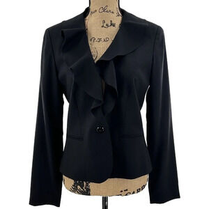 Lauren Ralph Lauren Black Ruffled Blazer